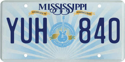 MS license plate YUH840