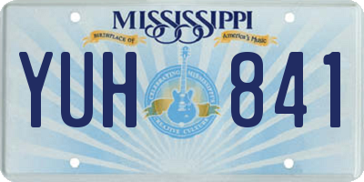 MS license plate YUH841