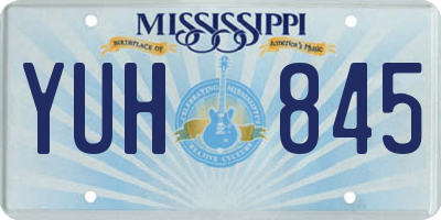 MS license plate YUH845