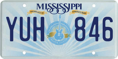 MS license plate YUH846