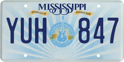 MS license plate YUH847