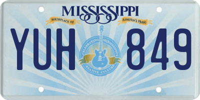 MS license plate YUH849