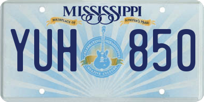 MS license plate YUH850