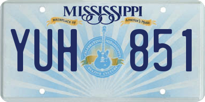 MS license plate YUH851