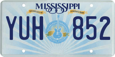 MS license plate YUH852