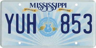 MS license plate YUH853