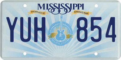 MS license plate YUH854
