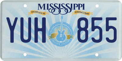 MS license plate YUH855