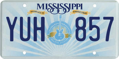 MS license plate YUH857