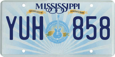 MS license plate YUH858