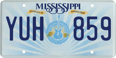 MS license plate YUH859