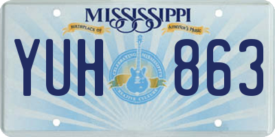 MS license plate YUH863