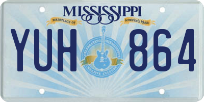 MS license plate YUH864