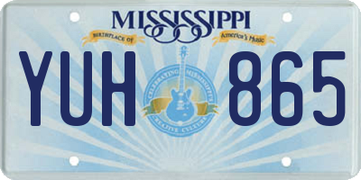 MS license plate YUH865