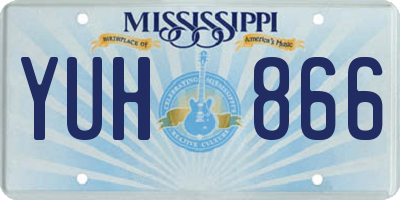 MS license plate YUH866