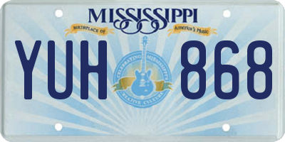 MS license plate YUH868
