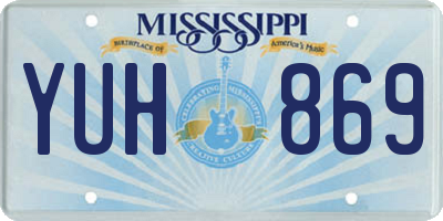 MS license plate YUH869
