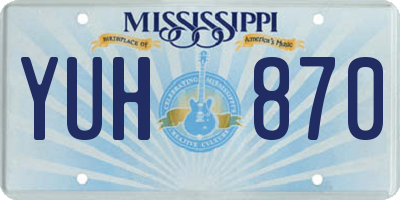 MS license plate YUH870