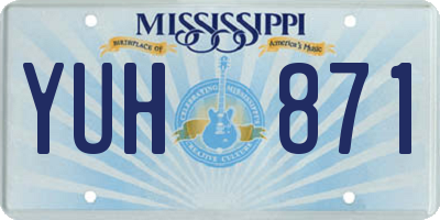 MS license plate YUH871