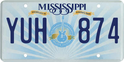 MS license plate YUH874