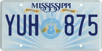 MS license plate YUH875
