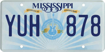MS license plate YUH878