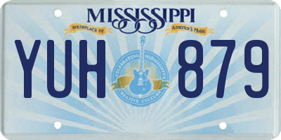 MS license plate YUH879