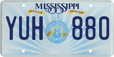 MS license plate YUH880