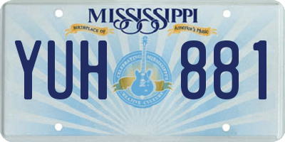 MS license plate YUH881