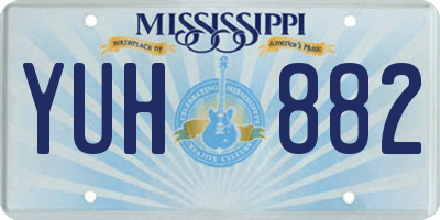 MS license plate YUH882