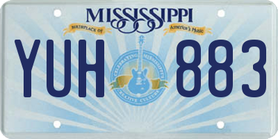 MS license plate YUH883