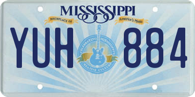 MS license plate YUH884