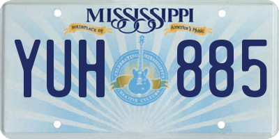MS license plate YUH885