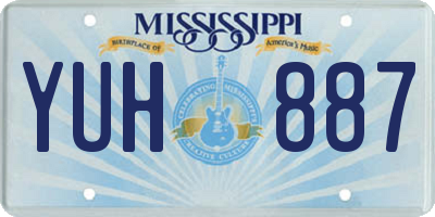 MS license plate YUH887