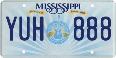 MS license plate YUH888