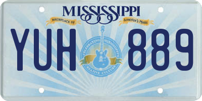 MS license plate YUH889