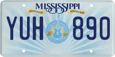 MS license plate YUH890