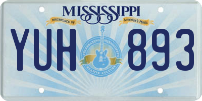MS license plate YUH893