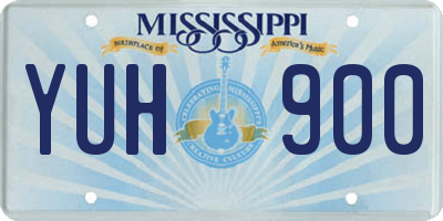 MS license plate YUH900