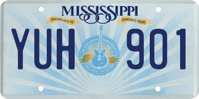 MS license plate YUH901