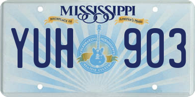 MS license plate YUH903
