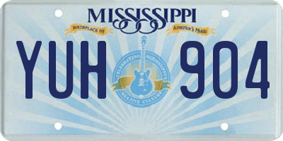 MS license plate YUH904