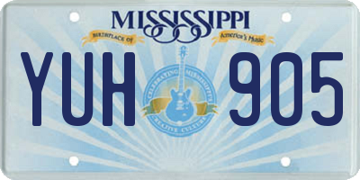MS license plate YUH905