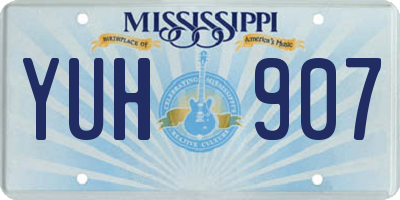 MS license plate YUH907