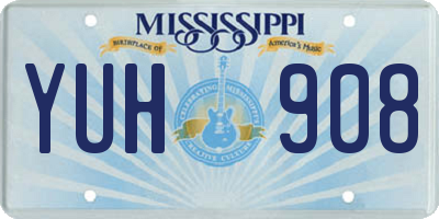 MS license plate YUH908