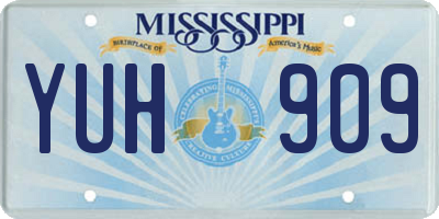 MS license plate YUH909