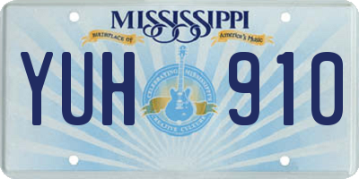 MS license plate YUH910