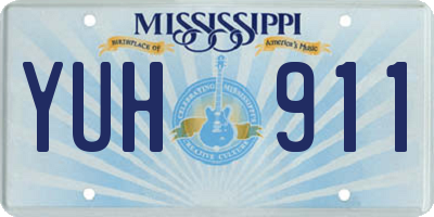 MS license plate YUH911
