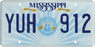 MS license plate YUH912