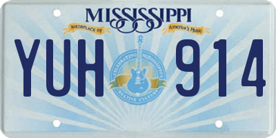 MS license plate YUH914